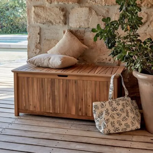 Banc en bois avec rangement CARLO